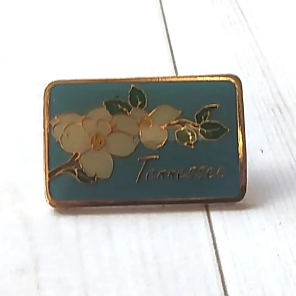 Tennessee Dogwood State Pin for a Hat, Lapel, Lanyard, Jacket or Backpack